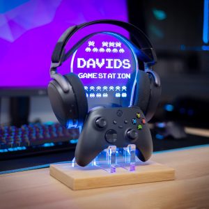 Retro Personalised Headset Controller Stand