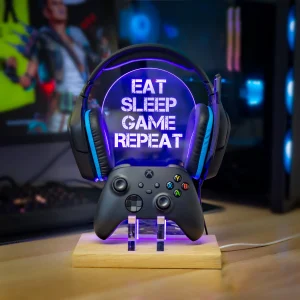 Eat Sleep Game Repeat LED Headset Controller Stand