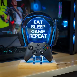 Eat Sleep Game Repeat LED Headset Controller Stand