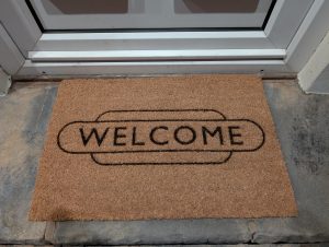 Personalised Railway Totem Coir Doormat – Welcome Mat for Train Enthusiasts